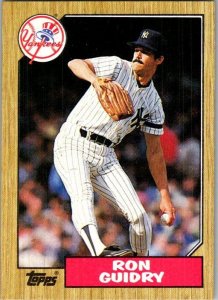 1987 Topps Baseball Card Ron Guidry New York Yankees sk2333