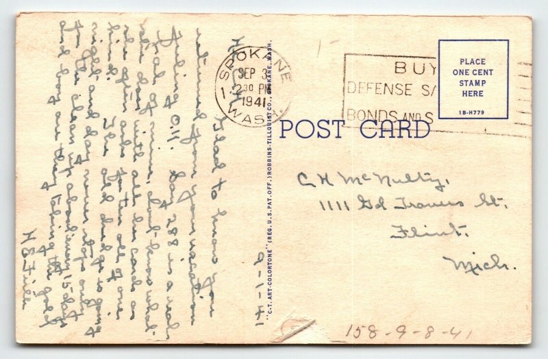 Greetings From Glacier National Park Montana Postcard Large Big Letter 1941