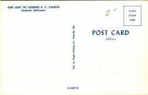 Lady of Lourdes Catholic Church Seaford DE Delaware UNP Chrome Postcard A8