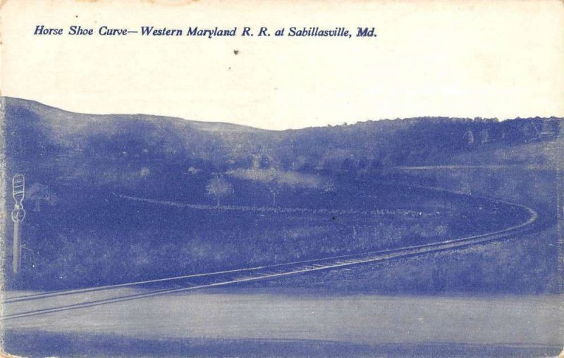 Sabillasville Maryland horseshoe curve Western MD Railroad antique pc ZC549004