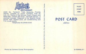 SARASOTA, FL Florida  MARTINE'S RESTAURANT  Buffet~Interior  ROADSIDE  Postcard