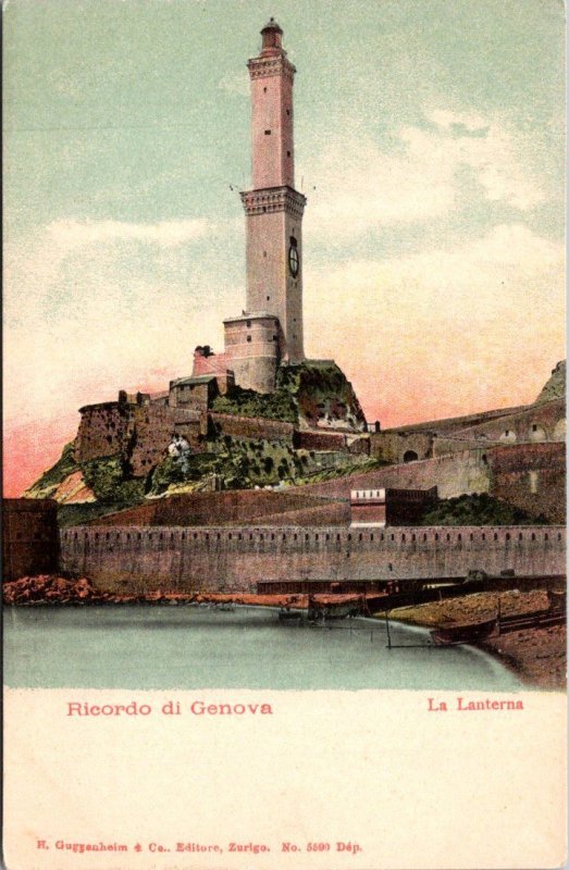 Lighthouse La Lanterna Ricordo de Genova Italy