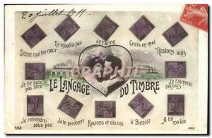 Old Postcard Stamp Language Sower