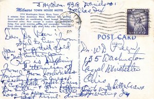 Waco Texas 1960 Postcard Milners Town House Motel Swimming Pool
