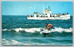 Virginia Beach  Surfing   1961  Postcard