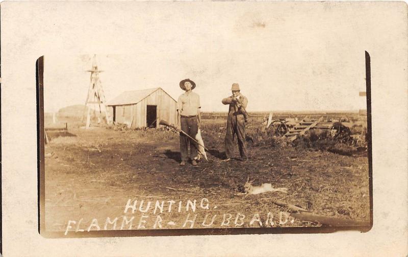 D52/ Hunting Gun Rifle Postcard Real Photo RPPC c1910 Flammer Hubbard Rabbit 7