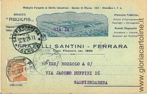 03305 vintage postcard - FERRARA Citta': ADVERTISING 1925-