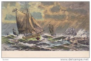 AS: Rainy Day, Sailboats, 1900-1910s