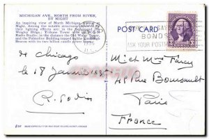 Postcard From Old North Michigan Ave Chicago River By Night