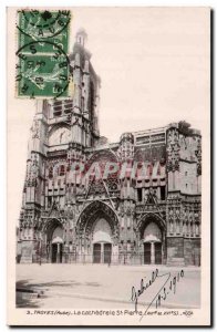 Troyes Old Postcard The Cathedral St Pierre