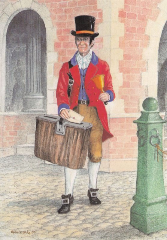 Victorian 1820 Post Office Bellman Postman Royal Mail Postcard