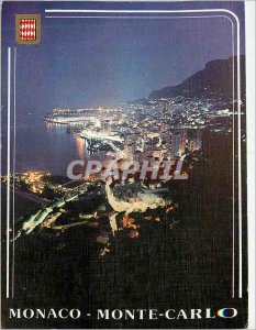 Modern Postcard Monaco Monte Carlo Night view Generale