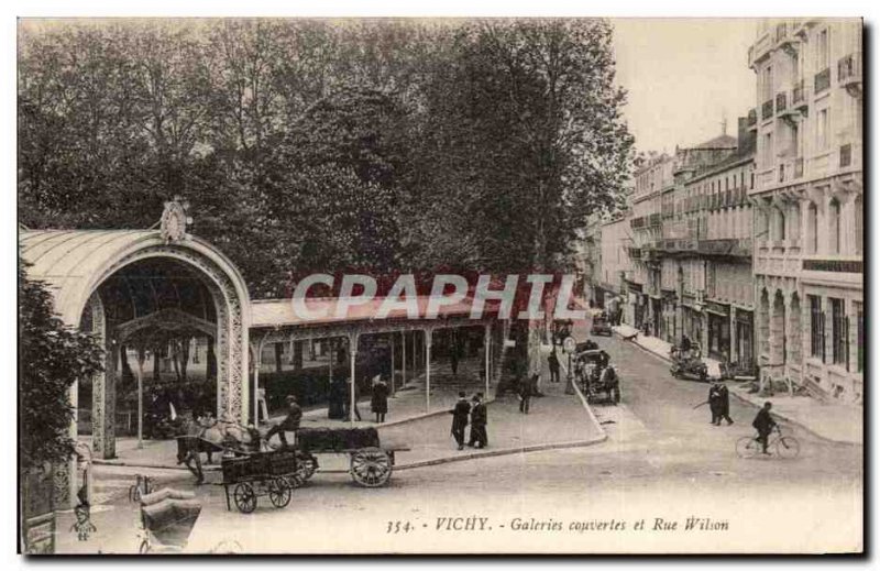 Old Postcard Vichy Couverles galleries and Wilson Street