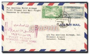 Syria Letter 1 flight Damascus to Istanbul Turkey