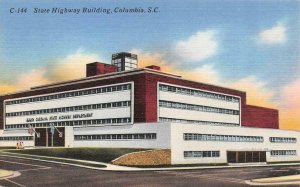 COLUMBIA, SC South Carolina  STATE HIGHWAY BUILDING  c1940's Linen Postcard