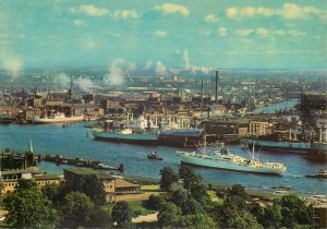 Germany Hamburg port ships  Postcard