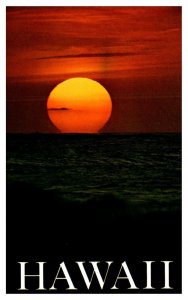 Sun setting at Oahus North Shore Hawaii Postcard Posted 1987