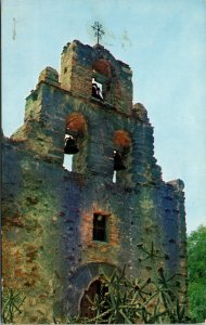 Vtg 1950s Mission San Francisco de Espada San Antonio Texas TX Chrome Postcard