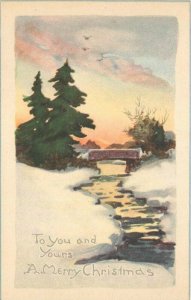 Arts Crafts Christmas Winter View #226 Artist impression Postcard 20-11992