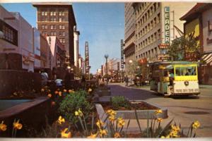 pre-1980 Unused STORES BY TRAM TRAIN in Fresno California CA postcard v0952