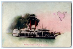1910 Typical Mississippi River Steamboat St. Louis Algoma Mississippi Postcard