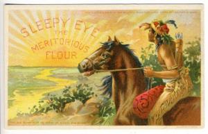 Indian Horseback Sleepy Eye MN Meritorious Flour Advertising Postcard 