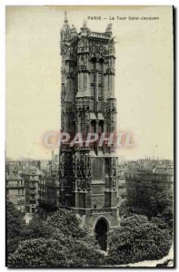 Old Postcard Paris La Tour Saint Jacques