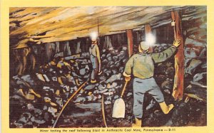 Miner Testing Anthracite Coal Mine, Pennsylvania, USA Unused 