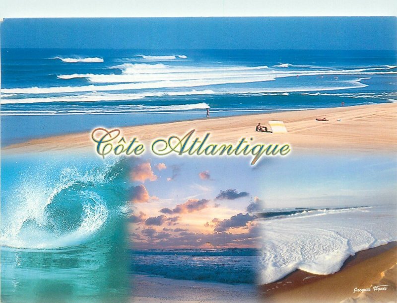 France carte postale Cote Atlantique plusieurs aspects de plage et vagues