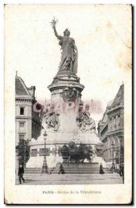 Paris Postcard Old Statue of the Republic