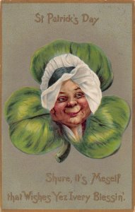 J79/ St Patrick's Day Holiday Postcard c1910 Frances Brundage Clover 59