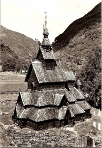 Borgund Stave Church Norway 1960s Postcard