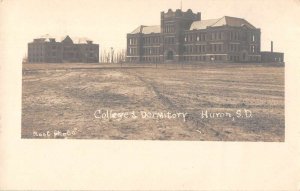 Huron South Dakota College and Domitory Real Photo Postcard AA19636