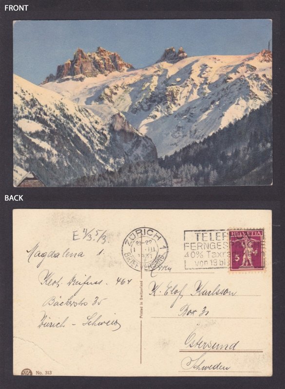 SWITZERLAND, Vintge postcard, Nature, Mountains