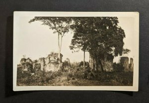 Vintage Old Wall Ruins in Panama 1921 RPPC Real Photo