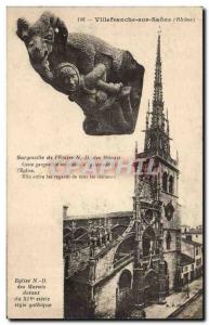 Old Postcard Villefranche Gargoyle of & # 39eglise ND marsh