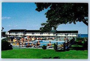 c1960 Ogunquit Maine Postcard Sparhawk Resort Motel Oceanfront Lodging Building