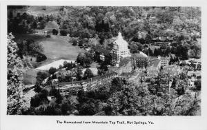Hot Springs Virginia~Homestead Hotel from Mountain Top Trail~c1940-50s RPPC