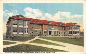 MI, Ann Arbor  HOMEOPATHIC HOSPITAL  University Of Michigan  1916 Postcard