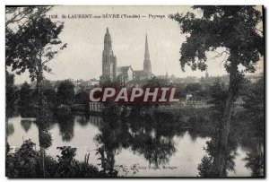 Old Postcard St Laurent Sur Sevre Landscape