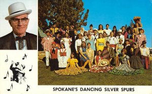 Spokane's Dancing Silver Spurs, Washington Music c1960s Vintage Postcard