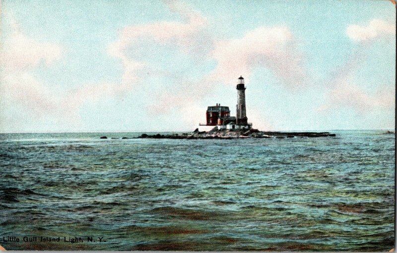Little Gull Island Light House NY Vintage Postcard G56