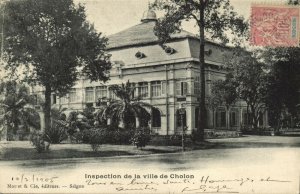 indochina, CHOLON, Vietnam, Inspection de la Ville (1905) Postcard