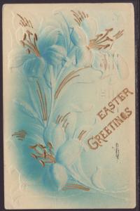 Easter Greetings,Lillies Postcard