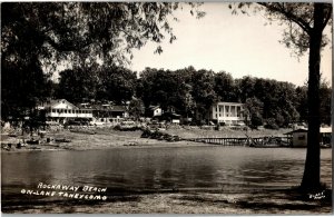 RPPC Waterfront View, Rockaway Beach on Lake Taneycomo MO Vintage Postcard A78