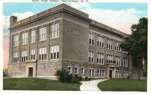 Vintage Postcard 1939 Dean High School Building Campus Governeur New York NY