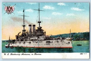 Mobile Alabama AL Postcard Battleship Review Steamer Warship Navy World War 1910