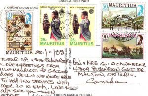 PEACOCK AT CASELA BIRD PARK POSTED MAURITIUS 1983 SUPER POSTAGE STAMPS