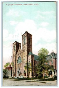 1909 St. Joseph's Cathedral Exterior Roadside Hartford Connecticut CT Postcard