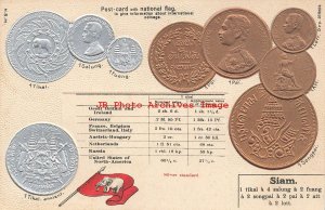 Numismatic Coin Postcard, Siam, Thailand